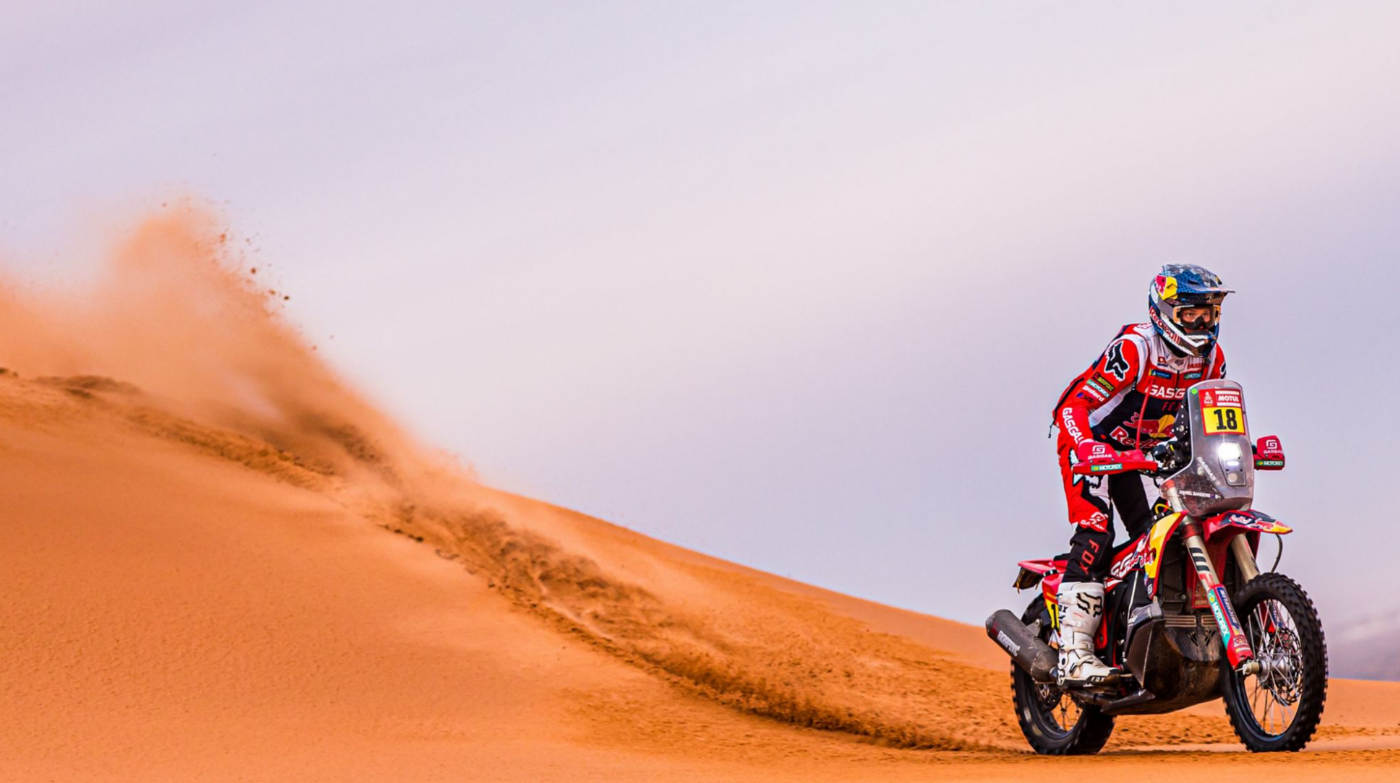 Dakar 2023: Stage 10 - Red Bull GasGas Factory Racing's Daniel Sanders completes another day.